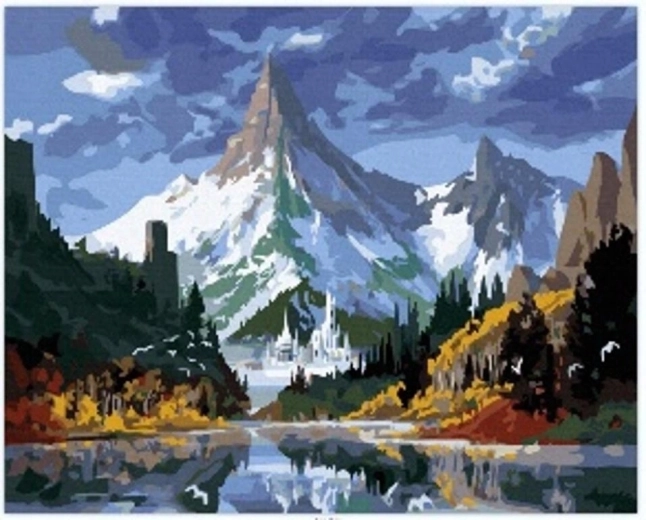 Norimpex Malowanie po numerach Zamek w wysokich górach 40 × 50 cm