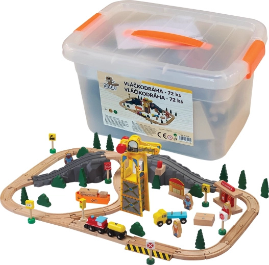 Babu drewniana kolejka 72 elementy