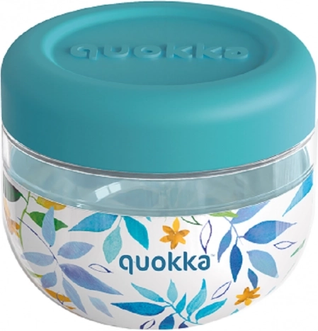 Pojemnik na żywność Quokka Bubble Watercolor Leaves turkusowy 500 ml