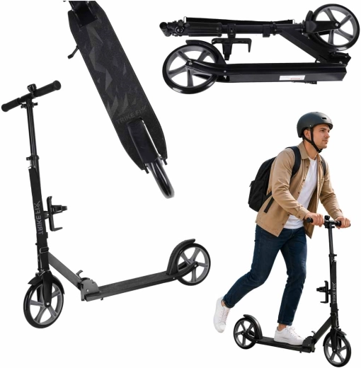 Składana miejska hulajnoga Trike Fix 200 mm czarno-szara