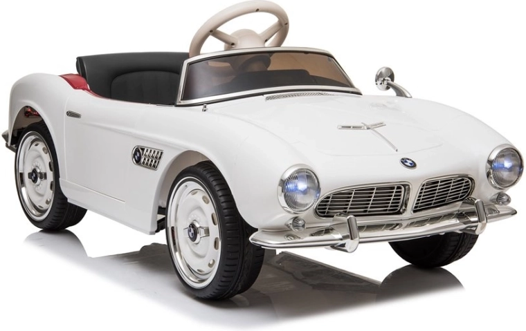 Elektryczny samochodzik BMW Retro – biały