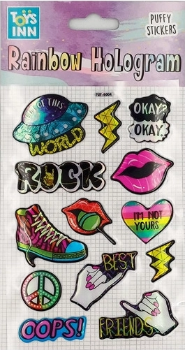 Holograficzne naklejki Rainbow ROCK – kolorowy tęczowy zestaw