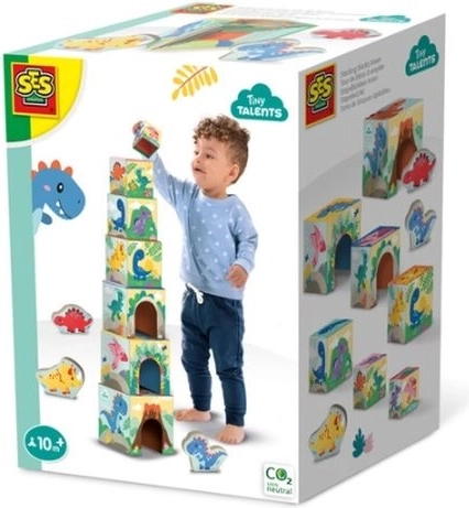 SES Creative wieża z klocków z figurkami dinozaurów