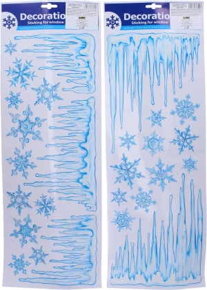 Świąteczne brokatowe naklejki na okna