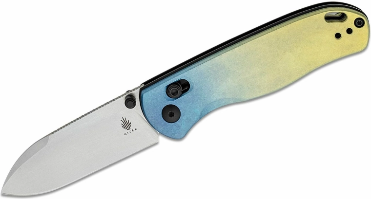 Kizer Drop Bear nóż kieszonkowy 7,6 cm, wielobarwny tytan z klipsem