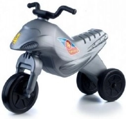 Trójkołowy jeździk Super Bike, srebrny, 44 cm