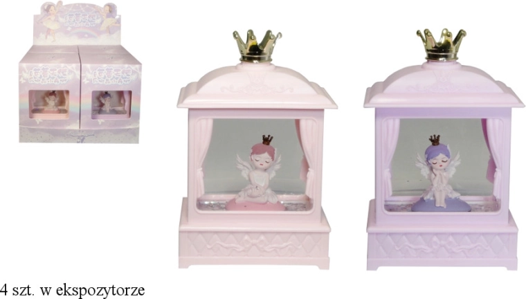 Nocna lampka z rotującym brokatem i pozytywką na baterie