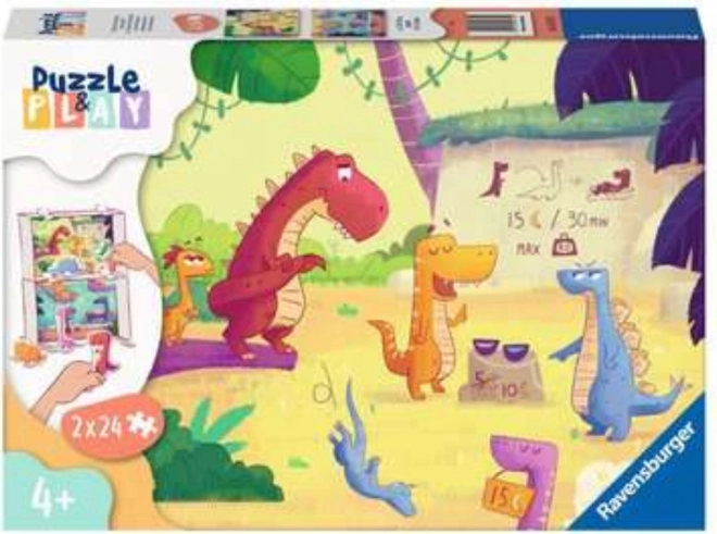 Ravensburger Puzzle i gra: Dinozaury 2x24 elementów