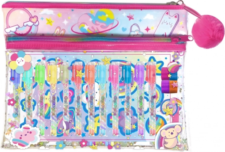 Kolorowy zestaw z notesem i długopisami