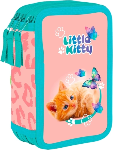 Szkolny piórnik trzywarstwowy Kot – pusty