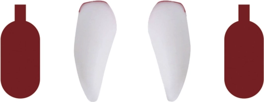 Wampirze kły ze sztuczną krwią