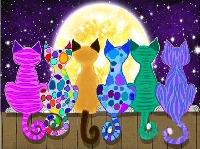 Diamentowe malowanie koty 30 × 40 cm