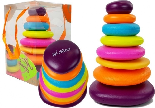 Kolorowa piramida z pierścieniami dla dzieci