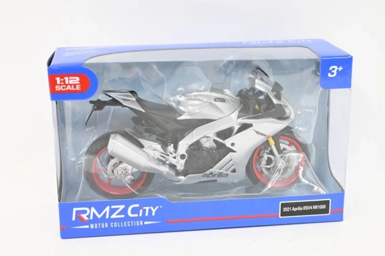 Model motocykla RMZ Hobby Aprilia RSV4 1:12 srebrny