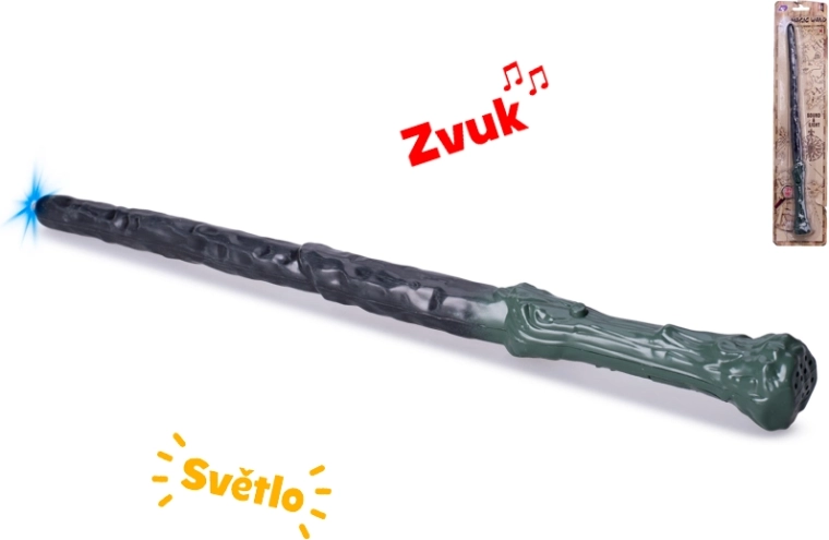 Czarodziejska różdżka ze światłem i dźwiękiem 36 cm – zielona