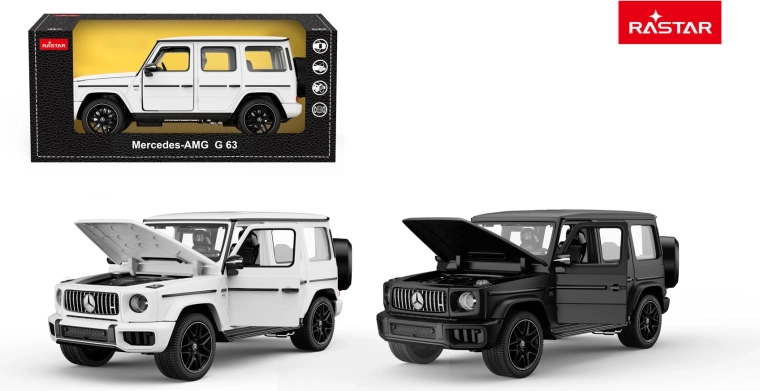 Model auta Mercedes-AMG G63 Rastar 1:24 biały - 1 szt.
