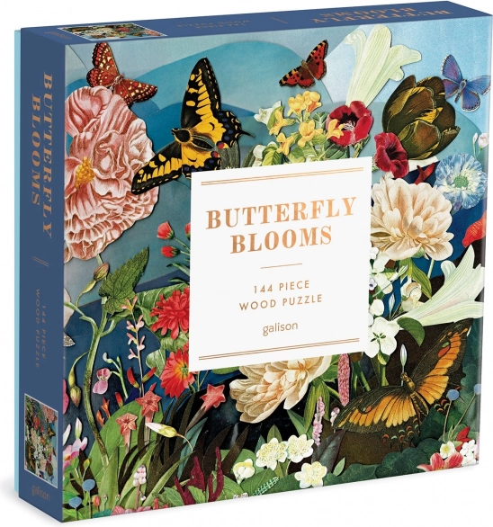 Galison drewniane puzzle ogród motyli