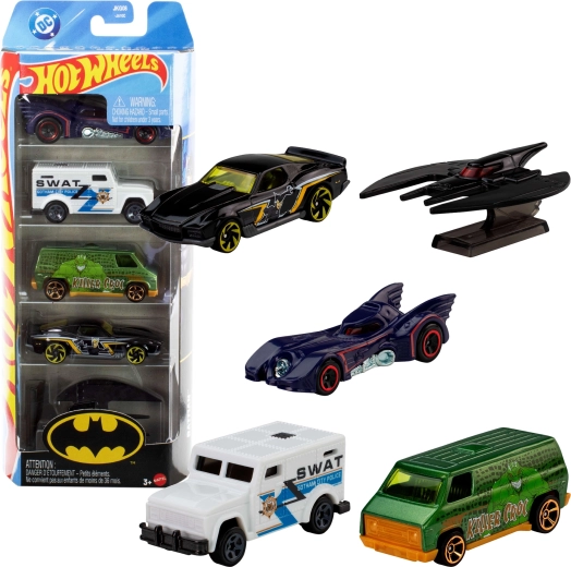 Hot Wheels DC Batman – zestaw 5 metalowych autek 1:64 (ok. 7 cm)