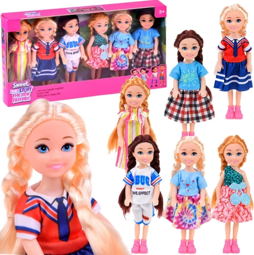 Mini laleczki do domku – zestaw 6 szt., 14 cm