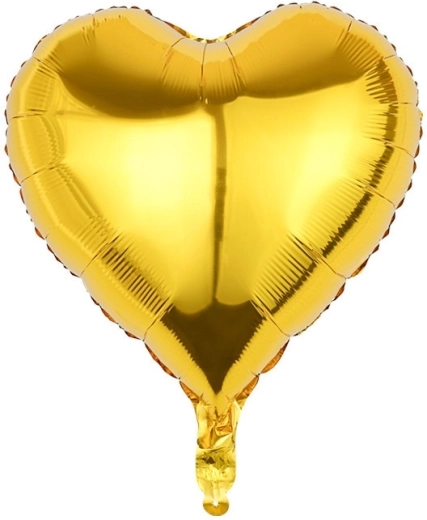 Foliowy balon serce złoty 45 cm