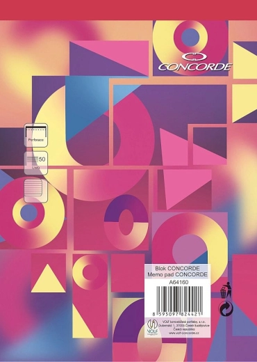 Blok CONCORDE A4 w kratkę liniowaną 8 mm, 50 arkuszy