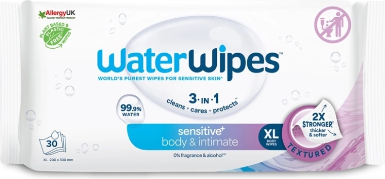 WaterWipes chusteczki nawilżane do ciała i higieny intymnej 30 szt.