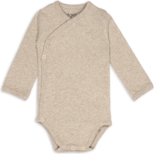 Zawijane body Lodger z długim rękawem melange beige, rozmiar 74