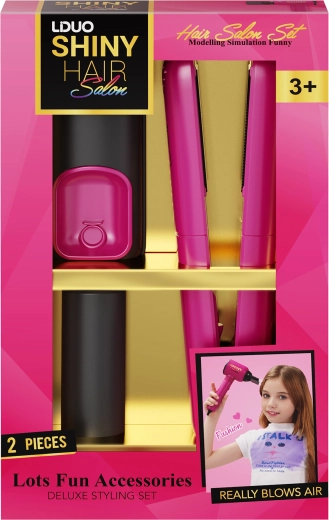 Zestaw fryzjerski z dźwiękiem – 2‑częściowa prostownica i akcesoria