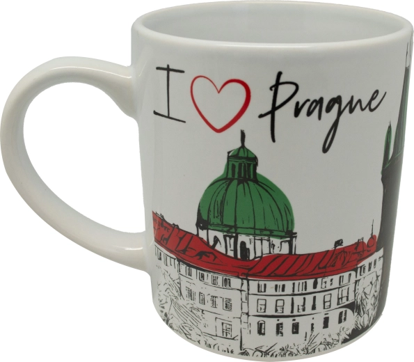 Biały ceramiczny kubek z nadrukiem 250 ml – Top Praha