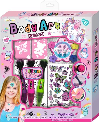 Kreatywny zestaw do body artu i tymczasowych tatuaży dla dzieci