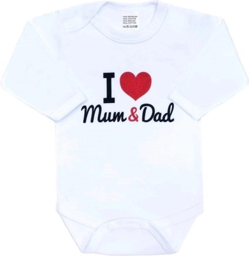 Dziecięce body z długim rękawem New Baby I love mum and dad, rozmiar 80 (9–12 miesięcy)