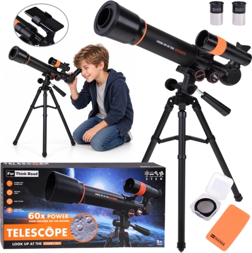 Dziecięcy teleskop astronomiczny z metalowym statywem