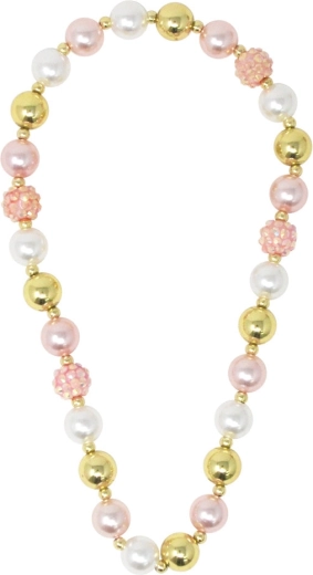 Pink Poppy naszyjnik z perłami i koroną
