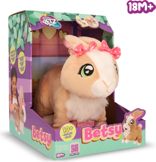 Interaktywny królik Betsy z efektami dźwiękowymi, 26 cm