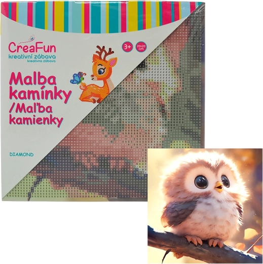 Malowanie diamentowe – sówka 20 × 20 cm