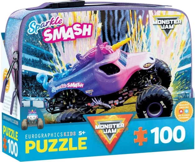 Puzzle w śniadaniówce MONSTER JAM Sparkle Smash 100 elementów
