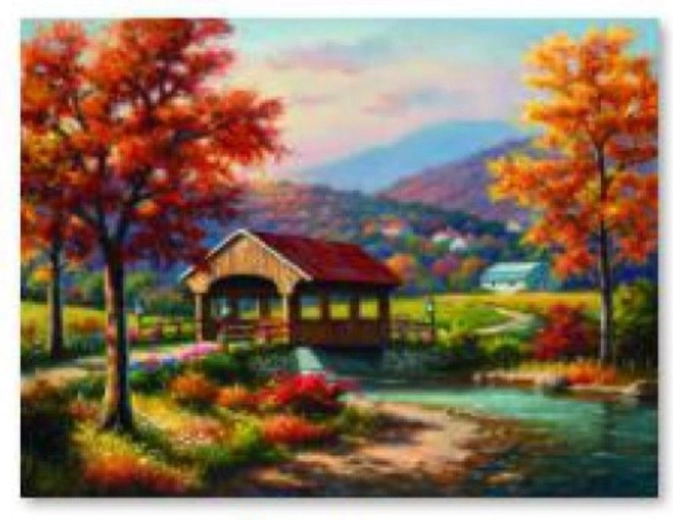 Malowanie diamentowe – jesienny krajobraz 40 × 30 cm - 1 sztuka