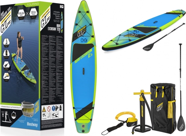Nadmuchiwany paddleboard Hydro‑Force Aqua Excursion 12.6 (381 × 79 × 15 cm) od Bestway