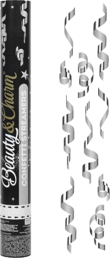 Beauty Charm pneumatyczne konfetti – srebrne serpentyny