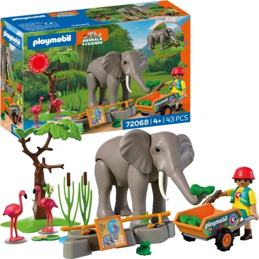 Playmobil Animals & Friends słoń z opiekunką i akcesoriami, 43 elementy