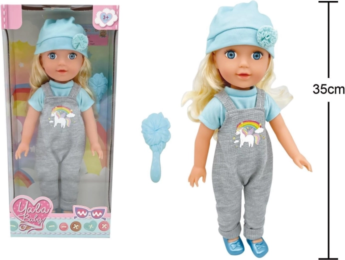 Lalka w spodniach z szelkami 35 cm - 1 sztuka