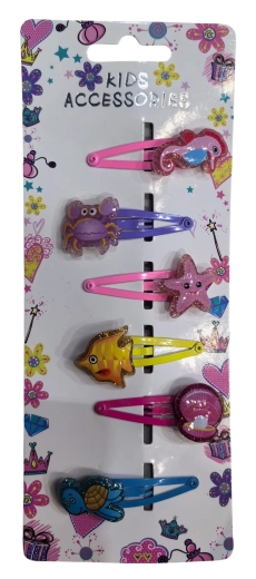 PINK zestaw spinek do włosów z motywami morskich zwierzątek mix, 6 szt.