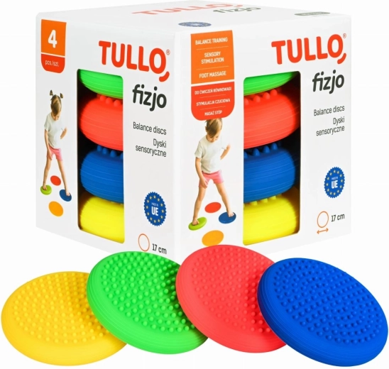 Sensoryczne dyski do równowagi z wypustkami masującymi, zestaw 4 szt.