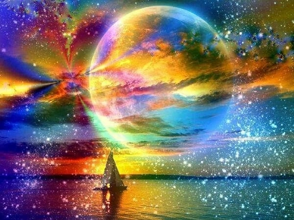 Malowanie diamentowe Księżyc 30 × 40 cm