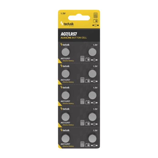 Alkaliczna bateria guzikowa Technik Platinum AG7 / LR57 / 395 1,5 V – opakowanie 10 szt.