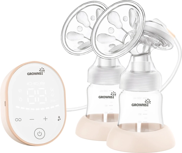 Podwójny elektryczny laktator Grownsy – różowy