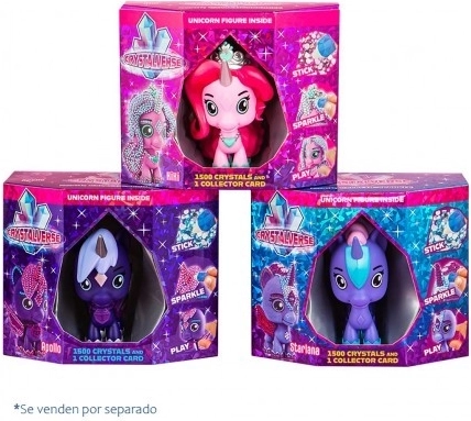 Crystalverse galaktyczny jednorożec – zestaw kreatywny z kryształkami 11 cm