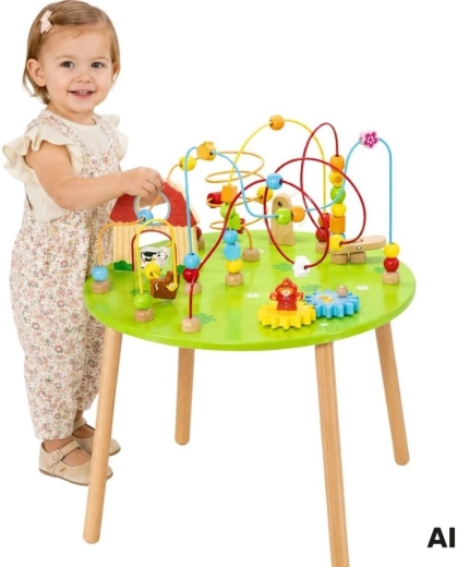 Viga drewniany edukacyjny stolik sensoryczno-aktywnościowy XXL Montessori