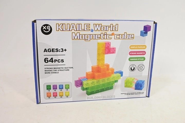 Magnetyczne klocki konstrukcyjne 64 szt. - 1 sztuka