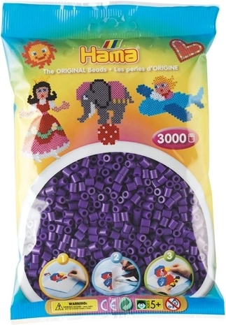 Hama Midi koraliki do prasowania fioletowe 3000 szt.